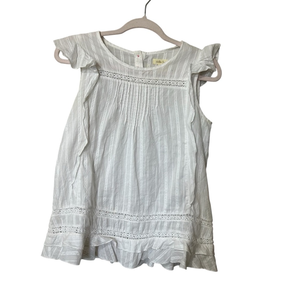 Matilda Jane Cream Ruffled shirt cottagecore fairy milkmaid peasant festival